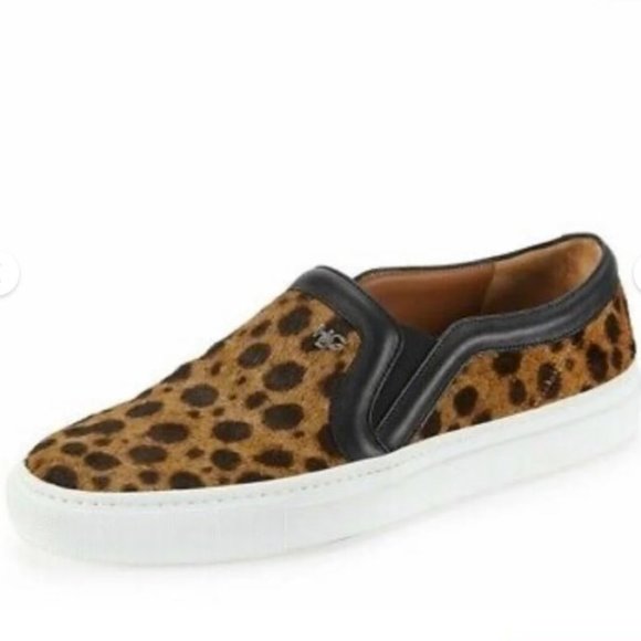Givenchy Animal Print Calf Hair Slip On Loafers Sneakers 8 - Picture 1 of 11